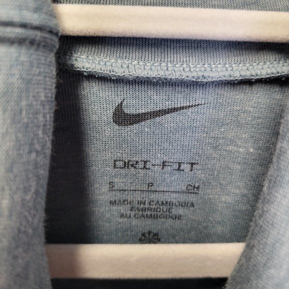 Nike Women's Small Pullover Sweatshirt Blue Wrap Front Pockets Double Cuff - Picture 7 of 8